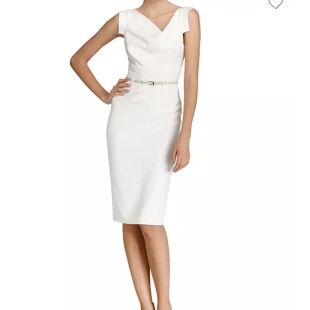 Black Halo Jackie O White Midi Dress
